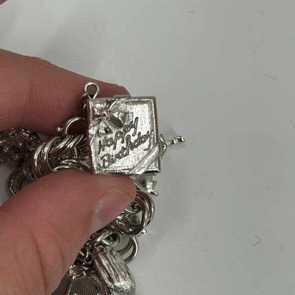 Monet silver tone charm bracelet - Picture 6 of 10
